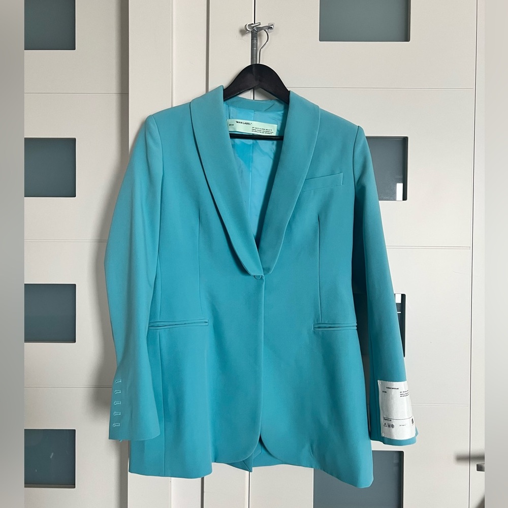 Tailored Teal Satin-Lapel Blazer - Women